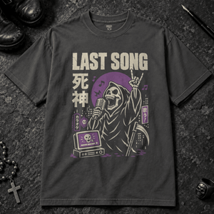 Last Song T-shirt - Graphite - S - Inked 13 - Unisex alternative tattoo apparel.