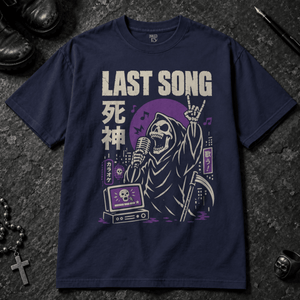 Last Song T-shirt - True Navy - S - Inked 13 - Unisex alternative tattoo apparel.