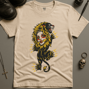 Lightning Lion Woman T-Shirt - Natural - S - Inked 13 Ltd