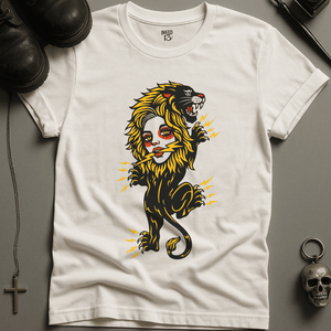 Lightning Lion Woman T-Shirt - White - S - Inked 13 Ltd