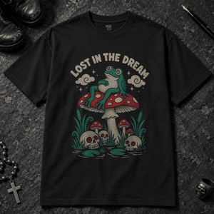 Lost In The Dream T-shirt - Black - S - Inked 13 - Unisex alternative tattoo apparel.