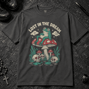 Lost In The Dream T-shirt - Graphite - S - Inked 13 - Unisex alternative tattoo apparel.