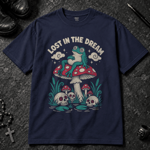Lost In The Dream T-shirt - True Navy - S - Inked 13 - Unisex alternative tattoo apparel.
