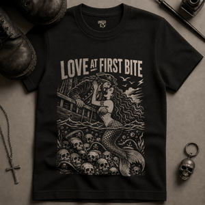 Love At First Bite (New Style) T-shirt - Black - S - Inked 13 Ltd Unisex alternative tattoo apparel