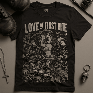 Love At First Bite T-Shirt - Black - S - Inked 13 Ltd Unisex alternative tattoo apparel