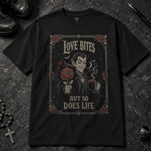 Love Bites T-shirt - Black - S - Inked 13 - Unisex alternative tattoo apparel.