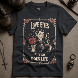 Love Bites T-shirt - Graphite - S - Inked 13 Ltd Unisex alternative tattoo apparel