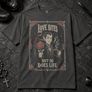 Love Bites T-shirt - Graphite - S - Inked 13 - Unisex alternative tattoo apparel.