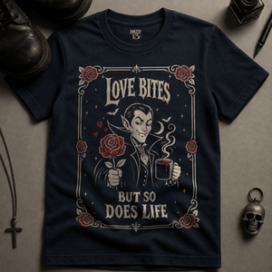 Love Bites T-shirt - True Navy - S - Inked 13 Ltd Unisex alternative tattoo apparel