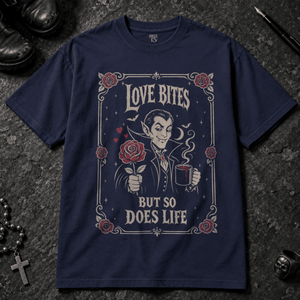 Love Bites T-shirt - True Navy - S - Inked 13 - Unisex alternative tattoo apparel.
