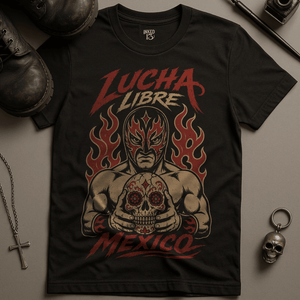 Lucha Libre Mexico T-Shirt - Black - S - Inked 13 Ltd Unisex alternative tattoo apparel