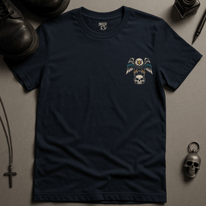 Make Excuses Or Make Progress Eagle T-Shirt - Navy - S - Inked 13 Ltd Unisex alternative tattoo apparel