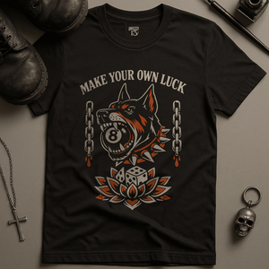 Make Your Own Luck Dog T-Shirt - Black - S - Inked 13 Ltd Unisex alternative tattoo apparel
