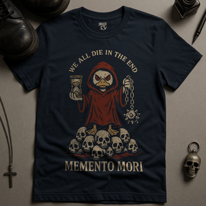 Memento Mori Duck T-Shirt - Navy - S - Inked 13 Ltd