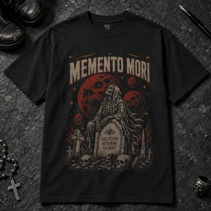 Memento Mori T-shirt - Black - S - Inked 13 - Unisex alternative tattoo apparel.