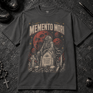 Memento Mori T-shirt - Graphite - S - Inked 13 - Unisex alternative tattoo apparel.