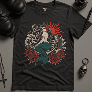 Mermaid Koi Fish Tattoo T-Shirt - Dark Grey - S - Inked 13 Ltd Unisex alternative tattoo apparel