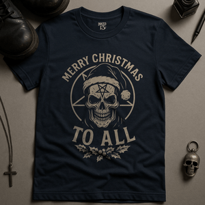 Merry Christmas To All T-Shirt - Navy - S - Inked 13 Ltd