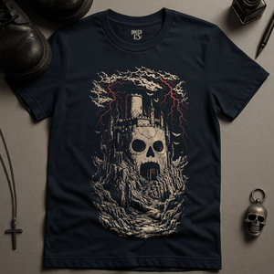 Minifigure Castle T-Shirt - Navy - S - Inked 13 Ltd Unisex alternative tattoo apparel