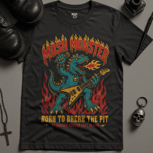 Mosh Monster T-Shirt - Dark Grey - S - Inked 13 Ltd Unisex alternative tattoo apparel