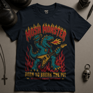 Mosh Monster T-Shirt - Navy - S - Inked 13 Ltd Unisex alternative tattoo apparel