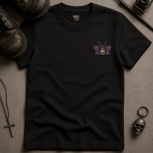 Moth Jack Of Spades T-shirt - Black - S - Inked 13 Ltd Unisex alternative tattoo apparel