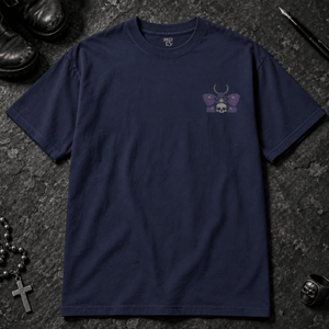 Moth Jack Of Spades T-shirt - True Navy - S - Inked 13 - Unisex alternative tattoo apparel.