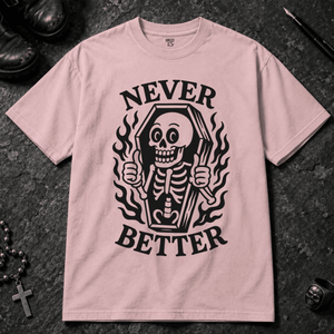 Never Better T-shirt - Blossom - S - Inked 13 - Unisex alternative tattoo apparel.