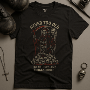 Never Too Old Skateboard T-Shirt - Black - S - Inked 13 Ltd