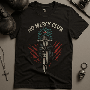 No Mercy Club T-Shirt - Black - S - Inked 13 Ltd Unisex alternative tattoo apparel