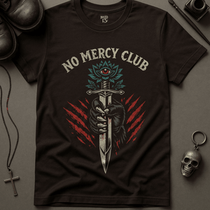 No Mercy Club T-Shirt - Brown - S - Inked 13 Ltd Unisex alternative tattoo apparel