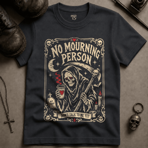 No Mourning Person T-shirt - Graphite - S - Inked 13 Ltd Unisex alternative tattoo apparel
