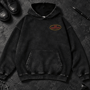 No Shortcuts Washed Hoodie - Black Beauty - S - Inked 13 Ltd Unisex alternative tattoo apparel