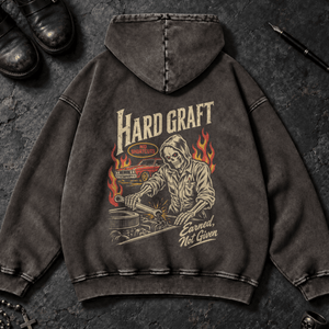 No Shortcuts Washed Hoodie - Dark Gray - S - Inked 13 Ltd Unisex alternative tattoo apparel
