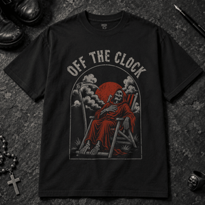 Off The Clock T-shirt - Black - S - Inked 13 - Unisex alternative tattoo apparel.