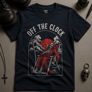 Off The Clock T-shirt - True Navy - S - Inked 13 Ltd Unisex alternative tattoo apparel