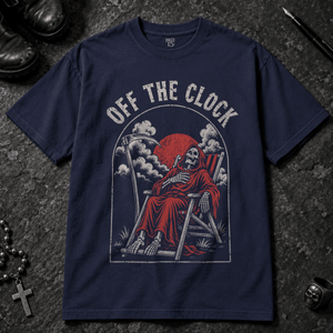 Off The Clock T-shirt - True Navy - S - Inked 13 - Unisex alternative tattoo apparel.