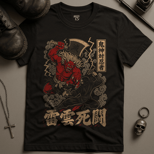 Oni Demon Ninja T-Shirt - Black - S - Inked 13 Ltd Unisex alternative tattoo apparel