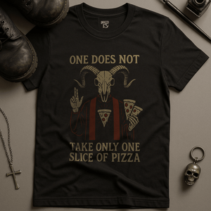 Only One Slice Of Pizza T-Shirt - Black - S - Inked 13 Ltd