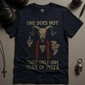 Only One Slice Of Pizza T-Shirt - Navy - S - Inked 13 Ltd