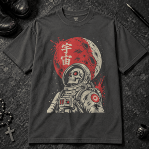 Outer Space Skeleton T-shirt - Graphite - S - Inked 13 - Unisex alternative tattoo apparel.