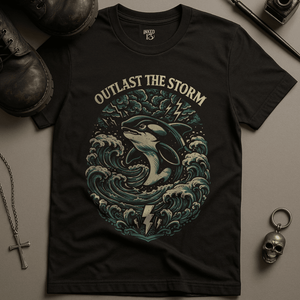 Outlast The Storm T-Shirt - Black - S - Inked 13 Ltd Unisex alternative tattoo apparel