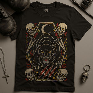 Panther Coffin Occult T-Shirt - Black - S - Inked 13 Ltd Unisex alternative tattoo apparel