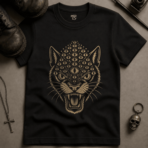 Panther Eyes (New Style) T-shirt - Black - S - Inked 13 Ltd Unisex alternative tattoo apparel