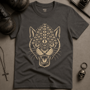 Panther Eyes (New Style) T-shirt - Pepper - S - Inked 13 Ltd Unisex alternative tattoo apparel