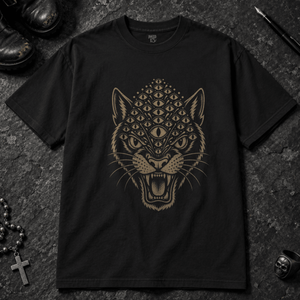 Panther Eyes T-shirt - Black - S - Inked 13 - Unisex alternative tattoo apparel.