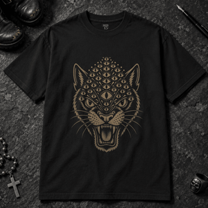 Panther Eyes T-shirt - Black - S - Inked 13 - Unisex alternative tattoo apparel.