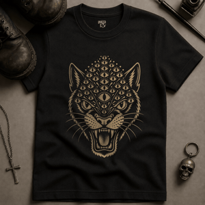 Panther Eyes T-shirt (New Style) - Black - S - Inked 13 Ltd Unisex alternative tattoo apparel