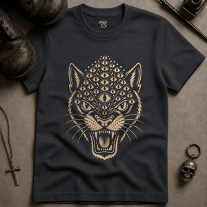 Panther Eyes T-shirt (New Style) - Graphite - S - Inked 13 Ltd Unisex alternative tattoo apparel