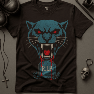 Panther RIP Gravestone T-Shirt - Brown - S - Inked 13 Ltd Unisex alternative tattoo apparel